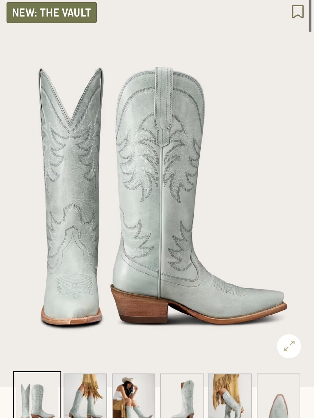 Tecovas Annie Slate Blue 7 Brand New